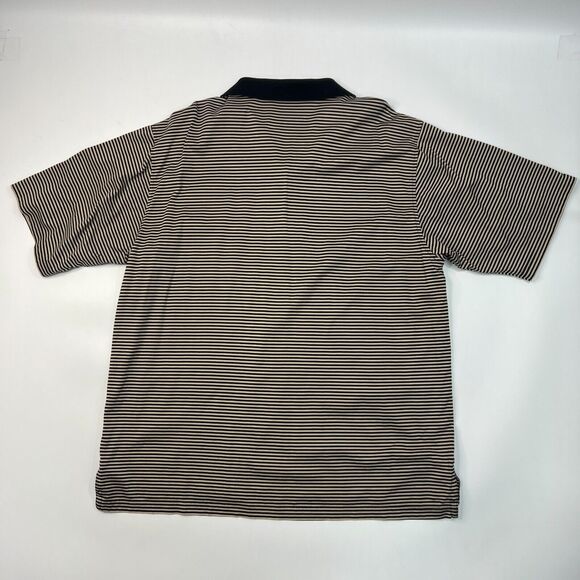 Vintage Fairway & Greene Polo Shirt Mens XL Black Beige Stripe Mercerized Cotton - Picture 7 of 9